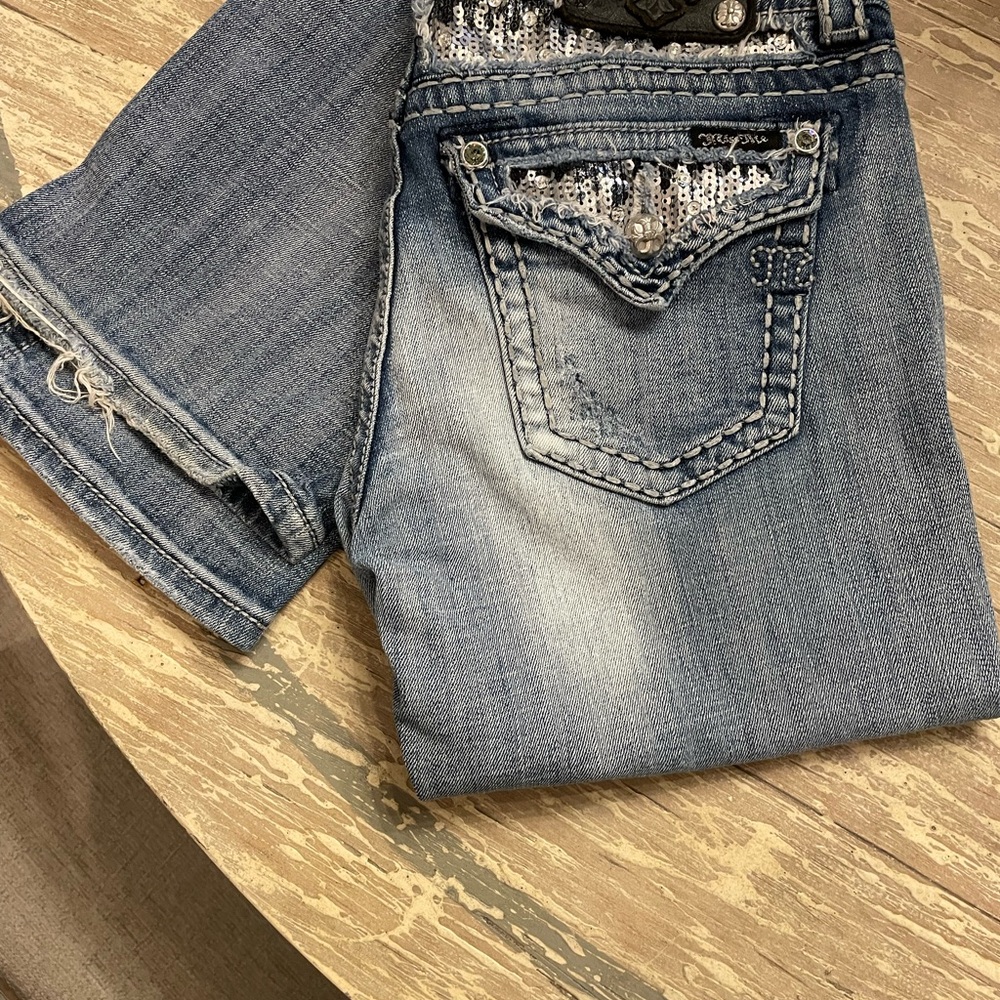 Miss Me Denim Boot Cut Jeans with Silver Details